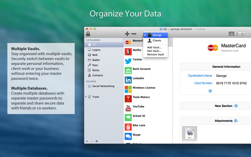 Screenshot #2 pour Silverlock - Password Manager & Secure Digital Wallet