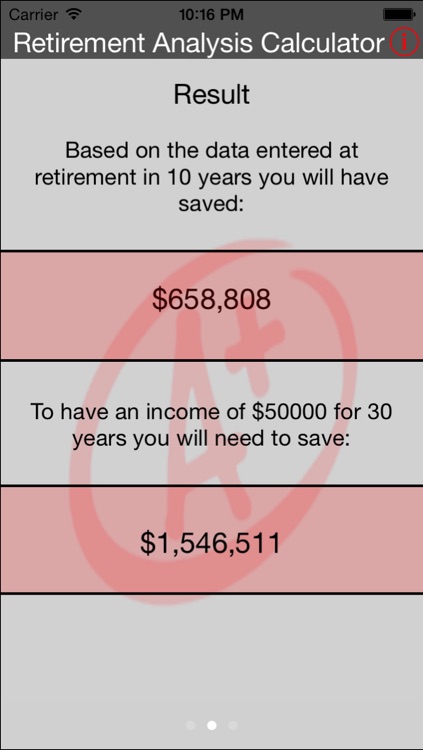 Retirement Analysis Calculator