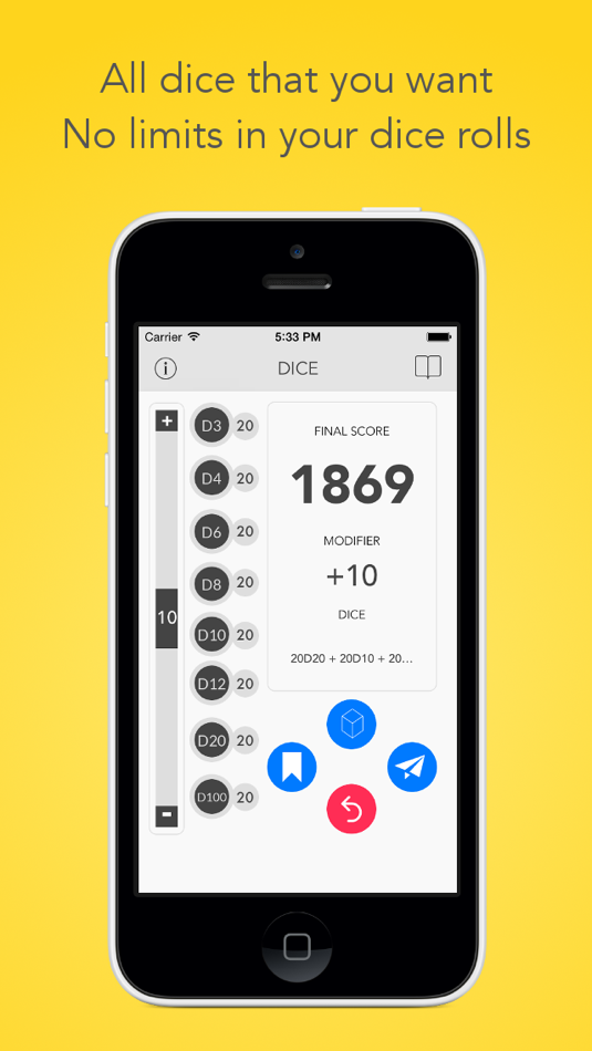 #4. Dice - Your app for RPGs, wargames and board games (iOS) 由: Adolfo Vera Blasco