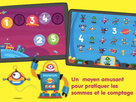 Screenshot #5 pour Robots & numéros - jeux éducatif pour apprendre les nombres et la pratique de comptage, sommes & base mathématiques pour les enfants et les tout-petits (Premium)