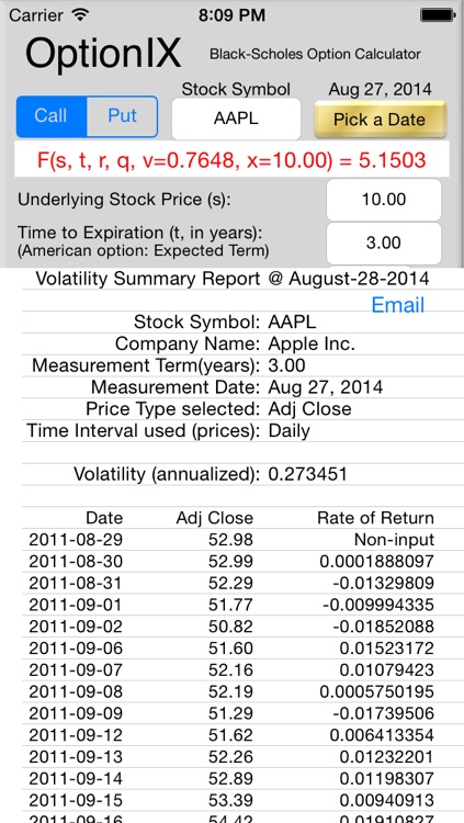 Black-Scholes Option Calculator screenshot-4