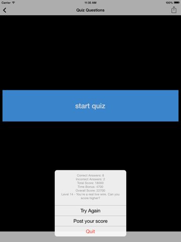 Classic Rock Quiz lite iPad screenshot