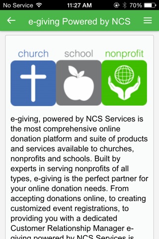 e-giving Powered by NCS Services screenshot 2