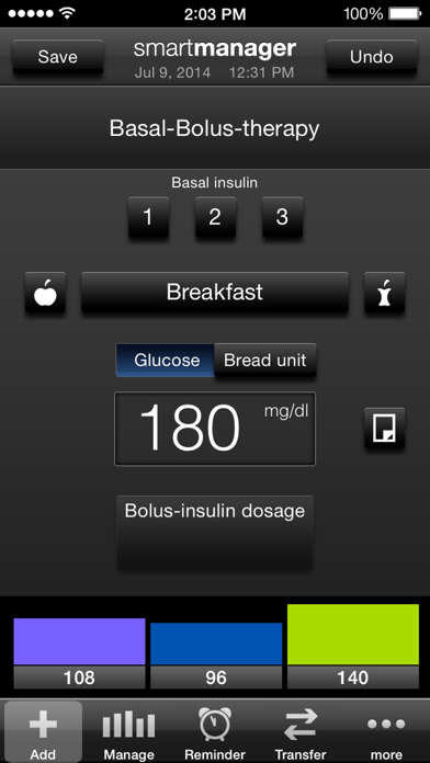 Screenshot #1 pour Diabetes smartmanager incl. Basal-Bolus therapy