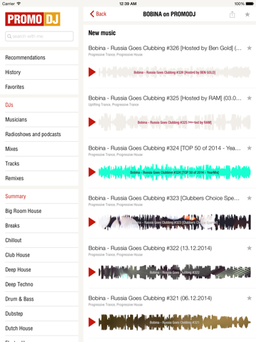 The best electronic music for free - PROMODJ TOP 100 iPad screenshot 4 - Music app
