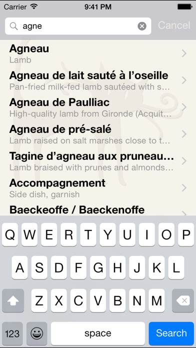 Bon appétit - French food and drink glossary Screenshot