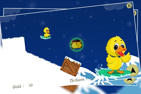 Snowboard Ice Duck : The Winter Cute Animal Fun Fast Race - Free screenshot 3