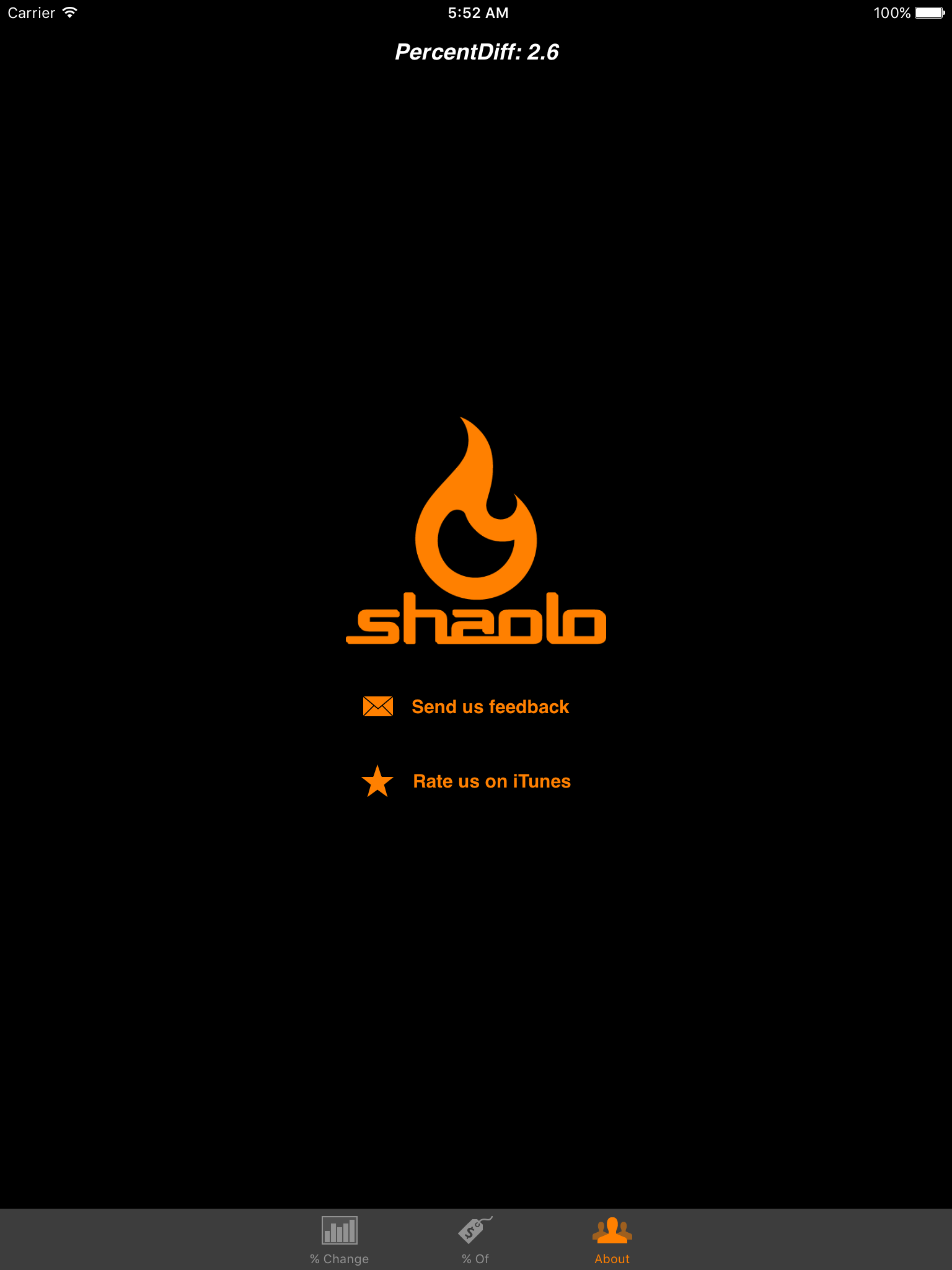PercentDiff - the Shaolo Percent and Percentage Calculator