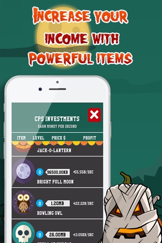 Halloween pumpkin clickers- trick or treat with spooky sound, monster, zombie, cookie and candy screenshot 2