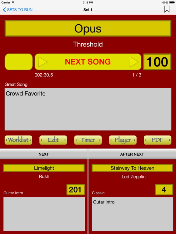 Master Set List