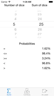 dice probability iphone screenshot 2