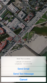 Right Here - Send Location via email or SMS screenshot
