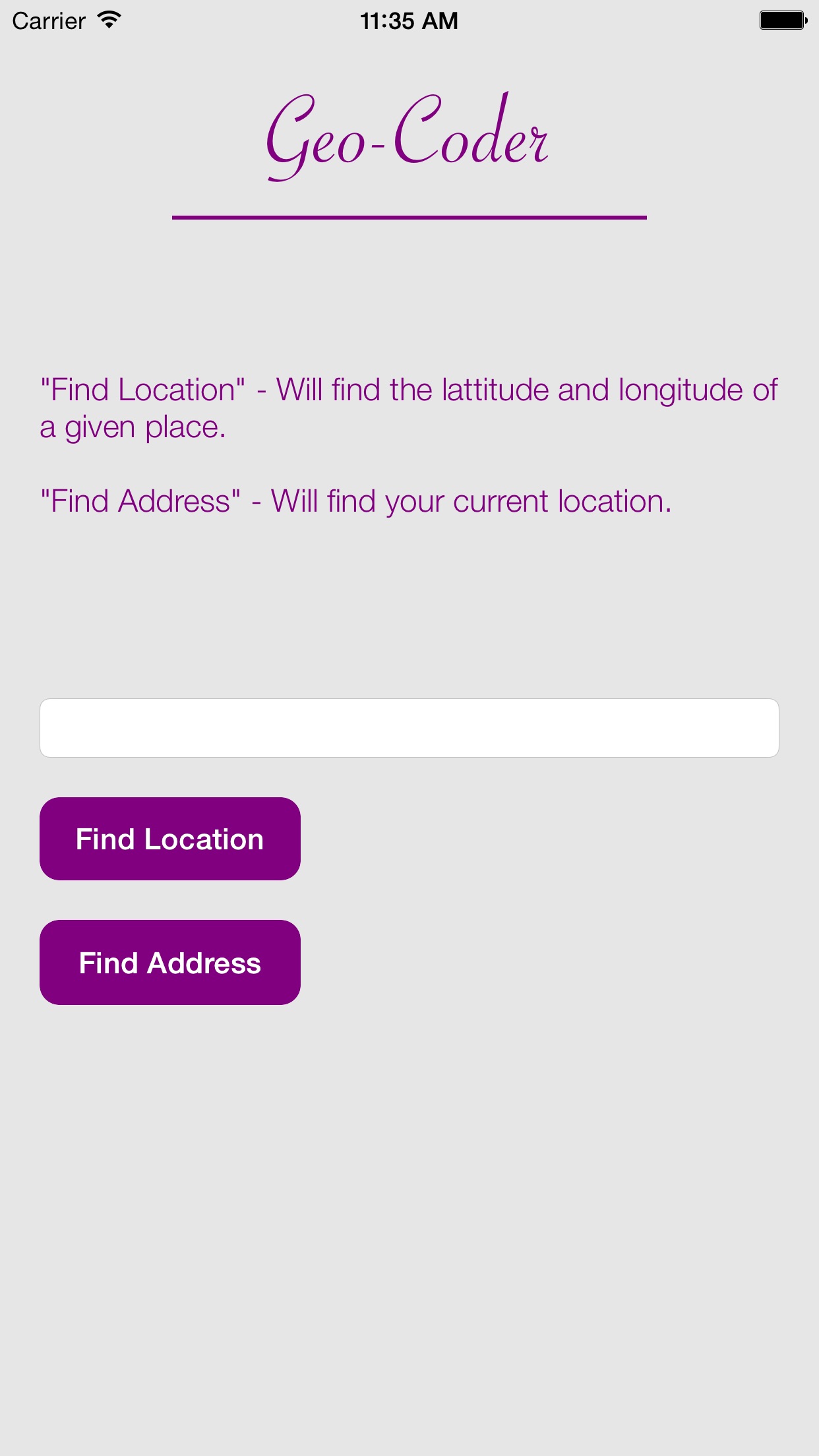 Screenshot 1 of Geo-Coder