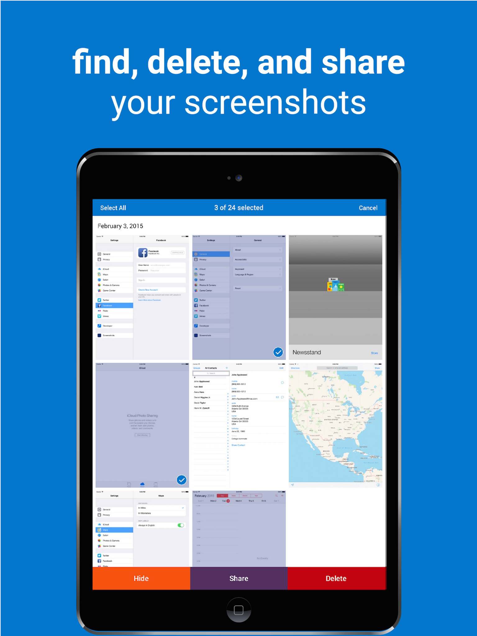 Screenshots - Find, Share, and Delete Screenshots