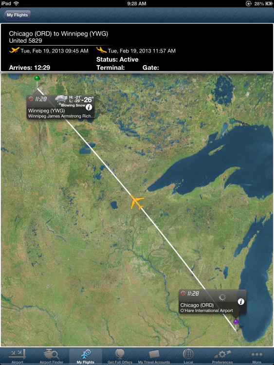 Winnipeg Airport HD + Flight Tracker Premium air YWG Canada