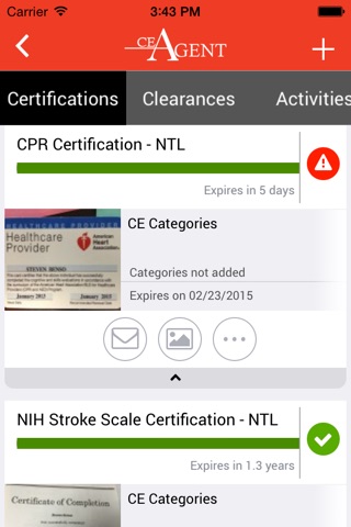 CEAgent – Continuing Education tracking for your professional licenses, certifications and clearances. screenshot 3