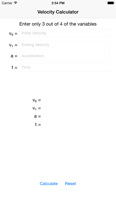 Screenshot #1 pour Velocity Calculator