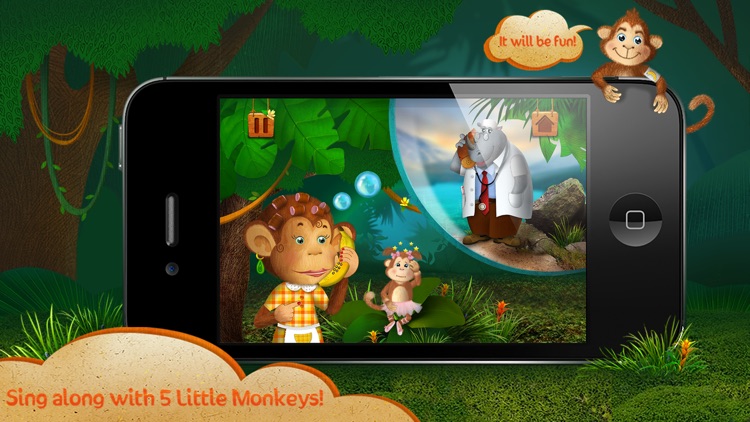 Five little monkeys jumping on the bed for toddler
