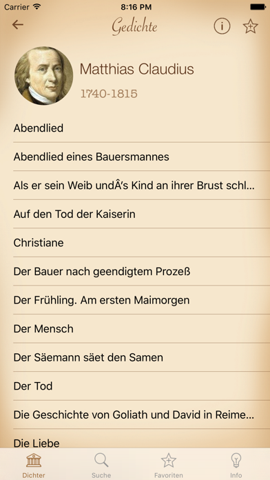Screenshot #2 pour Deutsche Gedichte