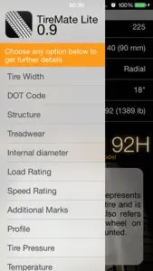 TireMate Lite screenshot #2 for iPhone