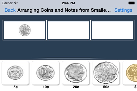 Arranging Coins and Notes AUD screenshot 2