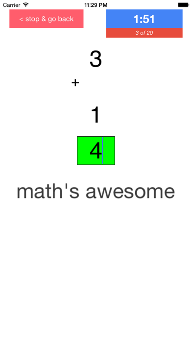 Math Facts Additions iPhone screenshot