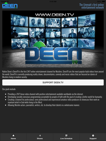 DEEN TV iPad screenshot 4 - Entertainment app