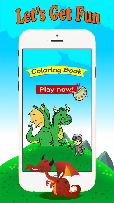 Dragon Paint and Coloring Book: Learning skill best of fun games free for kids app screenshot