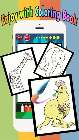 Game screenshot Zoo animals Coloring Book: Move finger to draw these coloring pages games free for children and toddler any age hack
