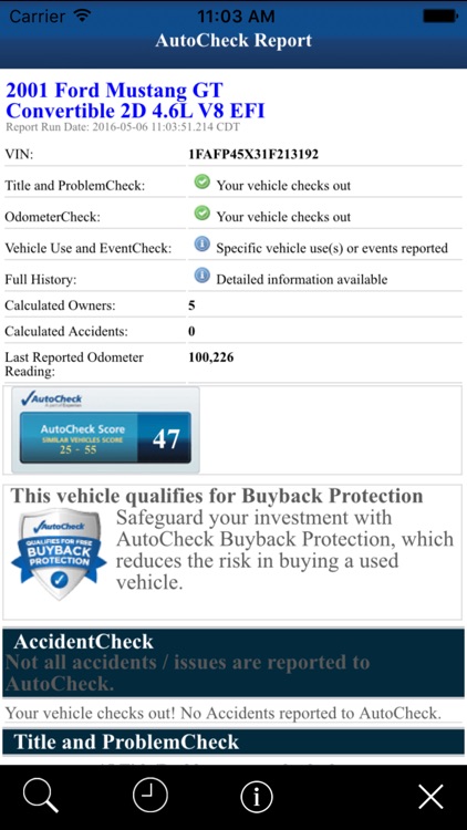 AutoCheck® Mobile for Consumers