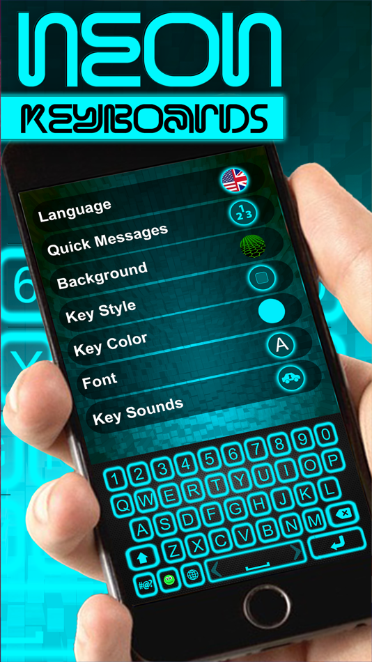#3. Glow Neon Colors Keyboard – Download Colorful Theme.s and Backgrounds (iOS) 由: Milica Vuksanovic