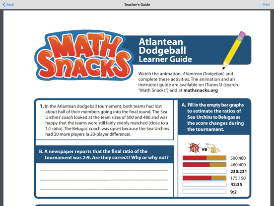 Math Snacks HD iPad screenshot