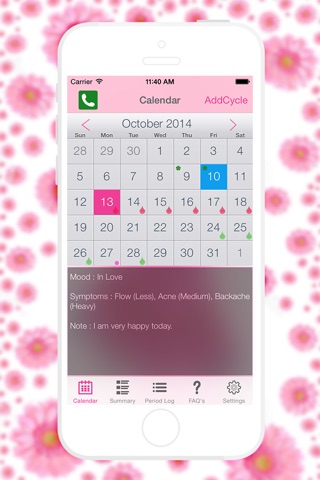 Menstrual Period Tracker Lite - Fertility & Ovulation Tracker and Period Calendar screenshot 2