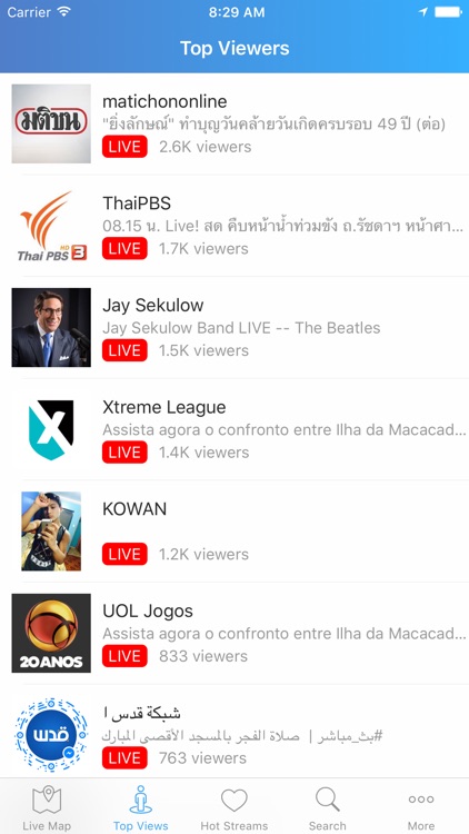 Sovi - Social Live Stream Map