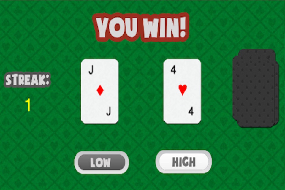 High Low Card screenshot 2