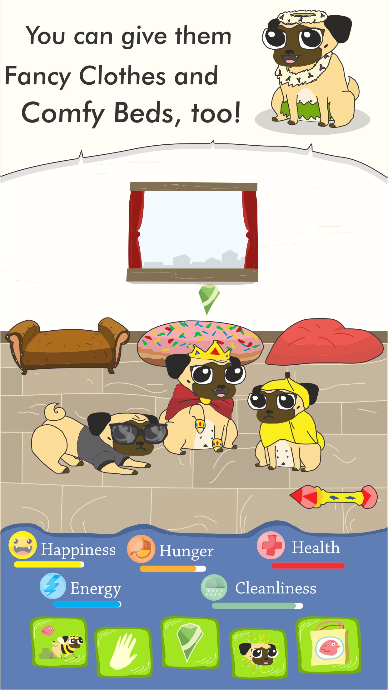 Screenshot do app Growing Pug