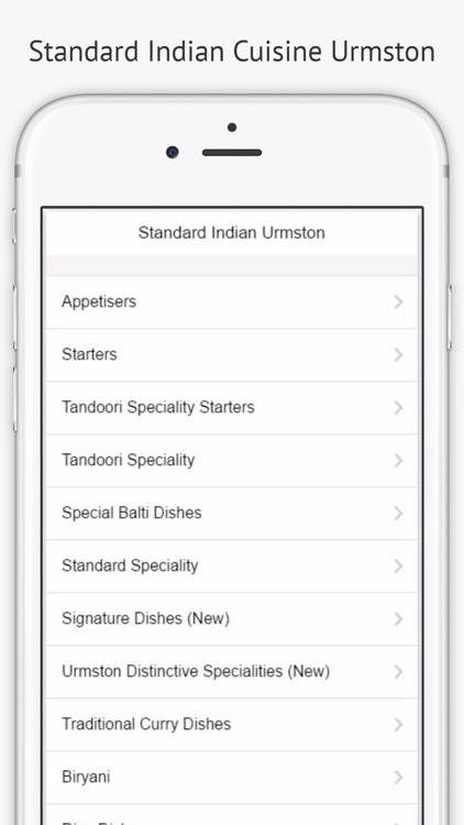 Standard Indian Cuisine