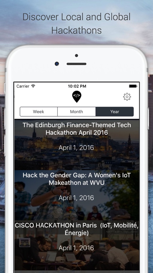 #1. Hackathons - Search Local and Global Hackathons (iOS) 来自: Guled Ahmed