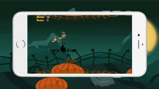 フロッピー魔女ハロウィーンの夜に魔法のほうきによって飛ぶことを学ぶ - タップタップゲームのおすすめ画像2