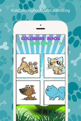 Kids Coloring Book Cute Cat And Dog screenshot 2