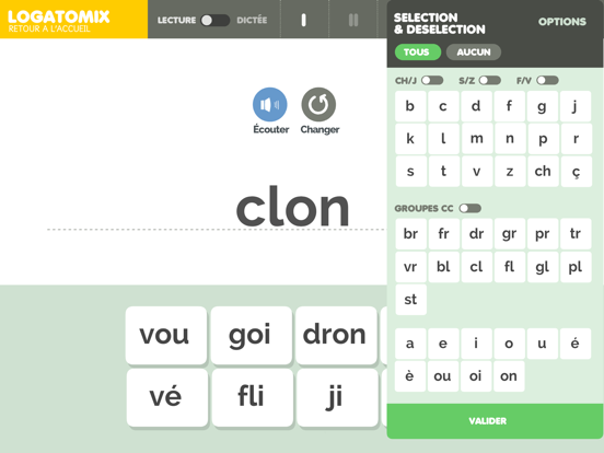 Screenshot #5 pour LOGATOMIX : Atelier syllabique