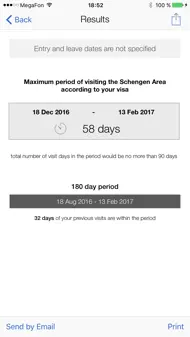 Schengen Calculator iphone resimleri 3