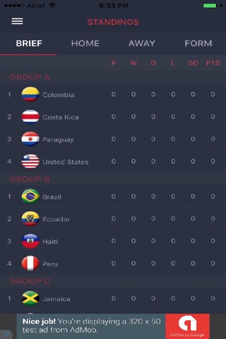 Live Score for Copa America screenshot 2