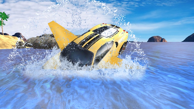 Futuristic Flying Car Drive 3D - Extreme Car Driving Simulator with Muscle Car & Airplane Flight Pilot FREE screenshot-3