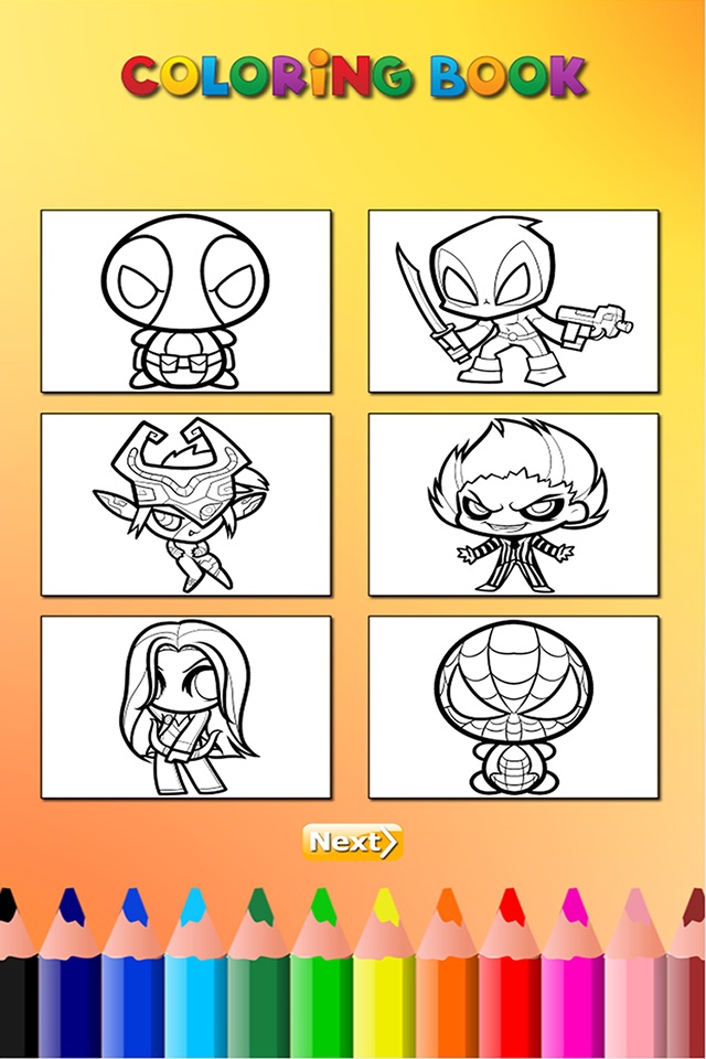 The Heroes Coloring Book: Learn to color and draw superhero, Free games for children screenshot 2