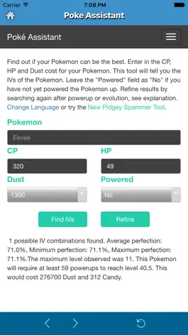 Game screenshot Poke Assistant for Pokemon Go - CP & IV Calculator,Best attacker,Evolver App mod apk