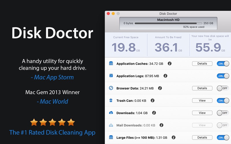 Screenshot #1 for Disk Doctor: System Cleaner