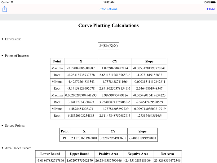 Curve Plot Graph Calc Lite