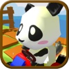 Panda Brakes: Cartoon of puppy racing and running downhill for kids game