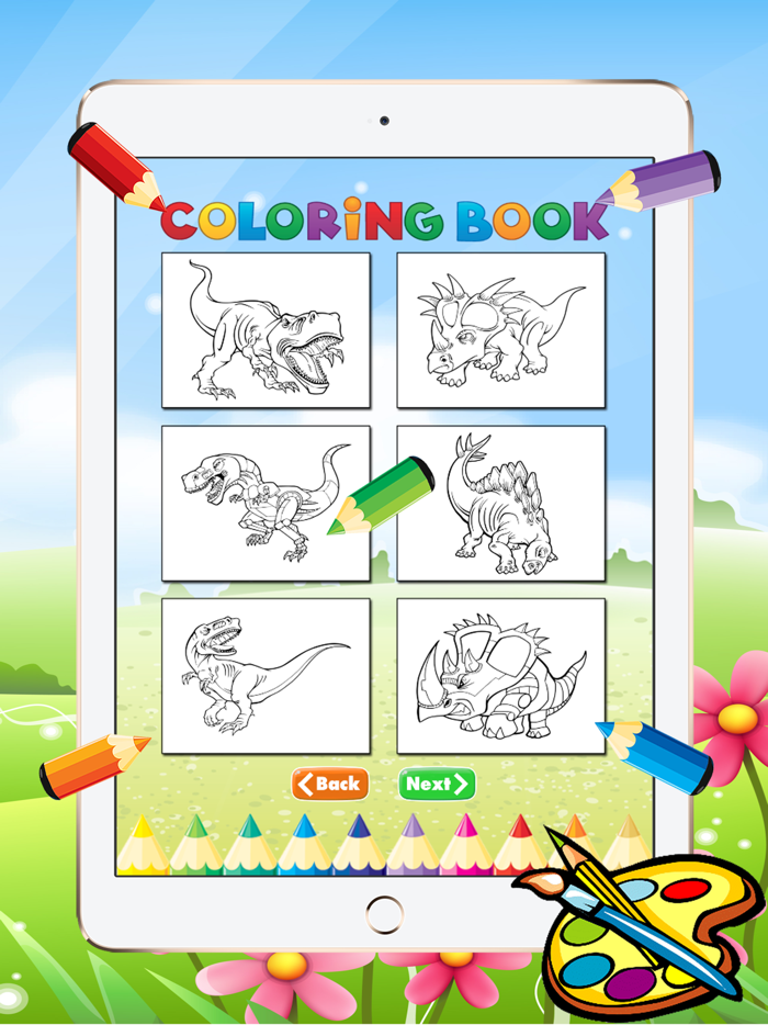 Dinosaur Dragon Coloring Book - Drawing for kid free game Dino Paint and color games good